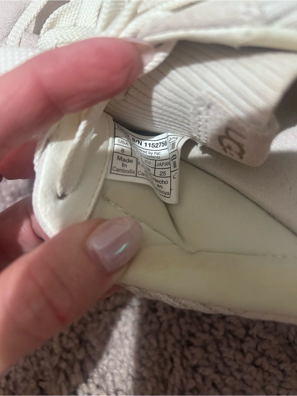UGG White Lace-Up Platform Sneakers with Gum Tread - Picture 6 of 6